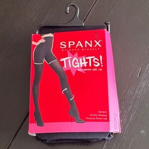 SPANX High-Waisted Lux Leg Opaque Black Tights Size B NWT